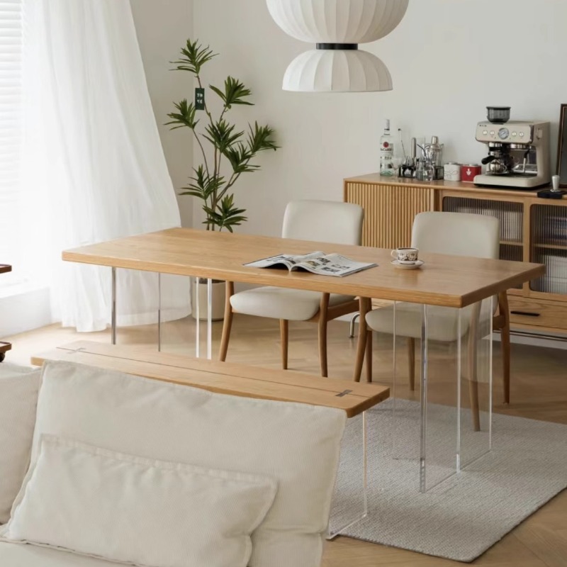 Home & Hotel Textiles Private Limited - Italian Acrylic Solid Wood Floating Table