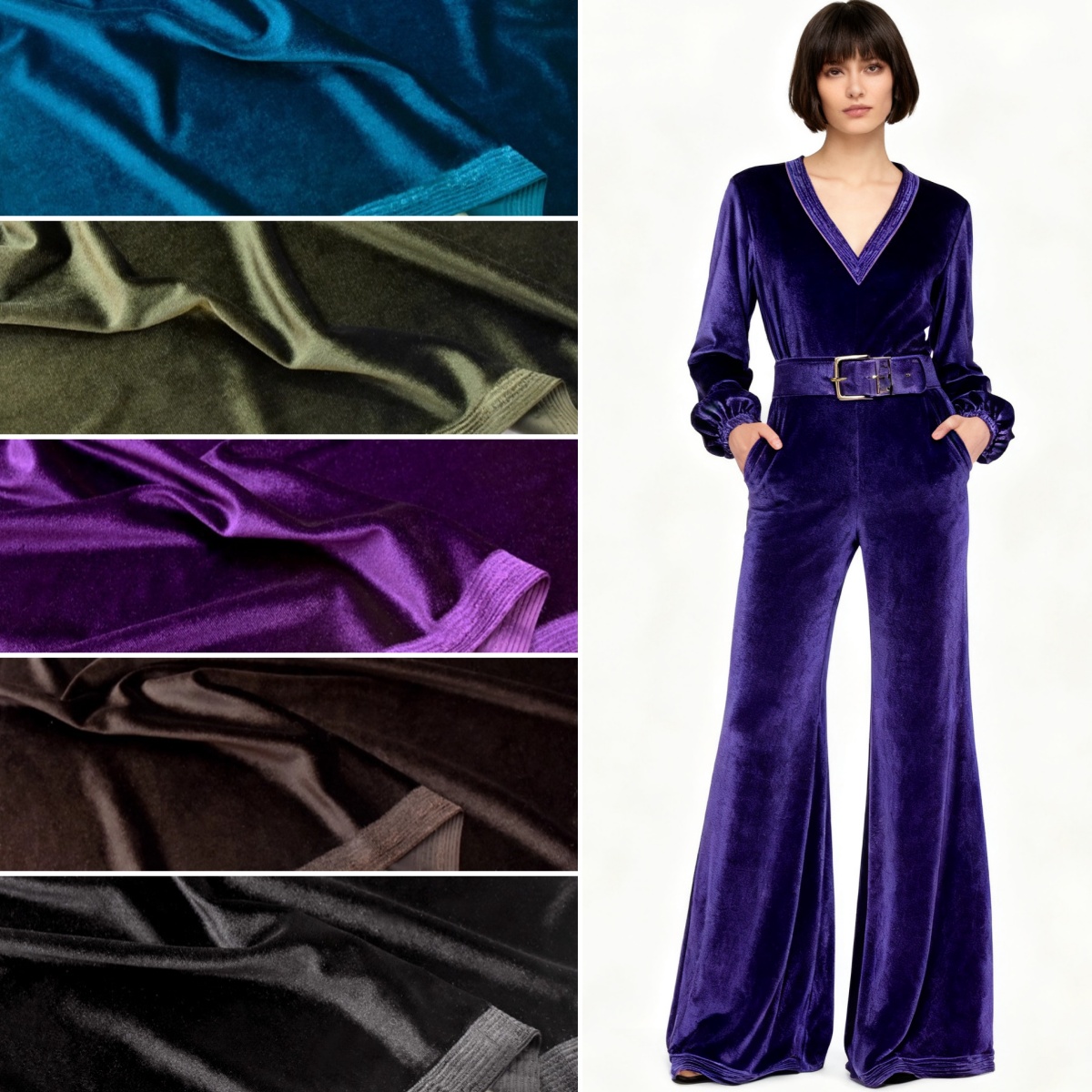 Home Textiles Luxury Curtains - Velvet fabric elastic fabric sewn dresses