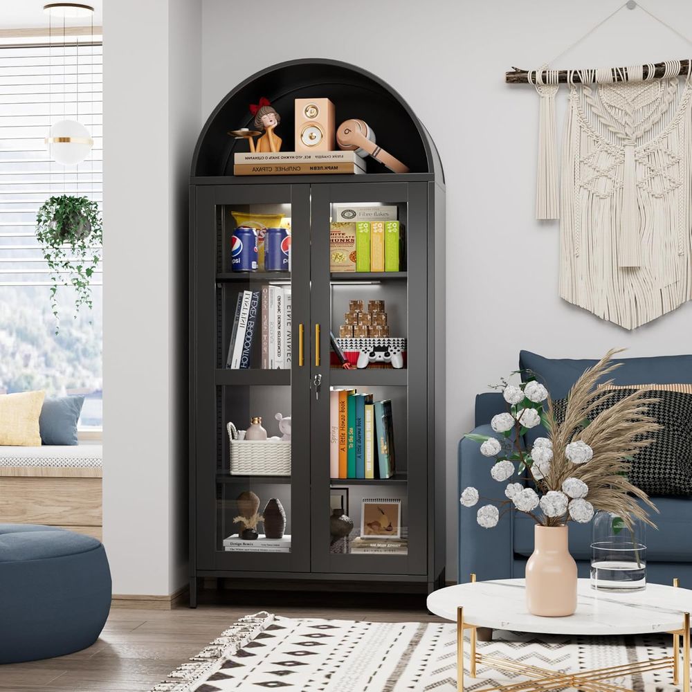 Home & Hotel Textiles Private Limited - 78.74 Tall Metal Arched Cabinet with