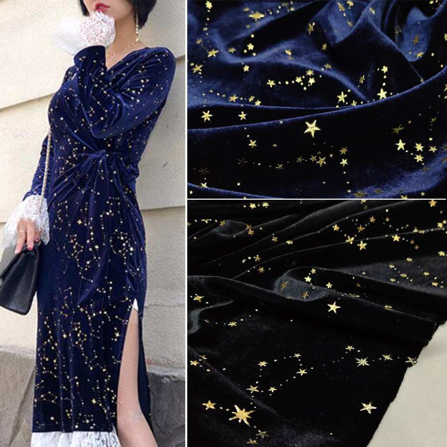 Luxury Home Textiles Usa - Velvet Fabric Gorgeous Silky Golden Star