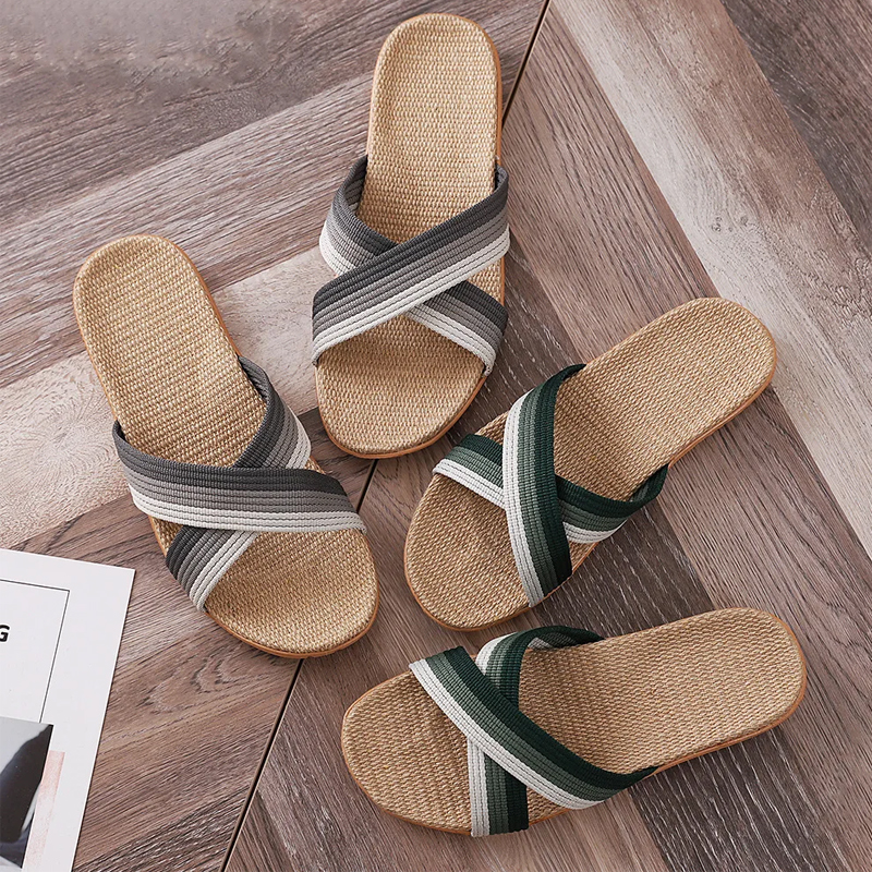 2026 New Linen Slippers for Me - Home Textile ulasan dan harga