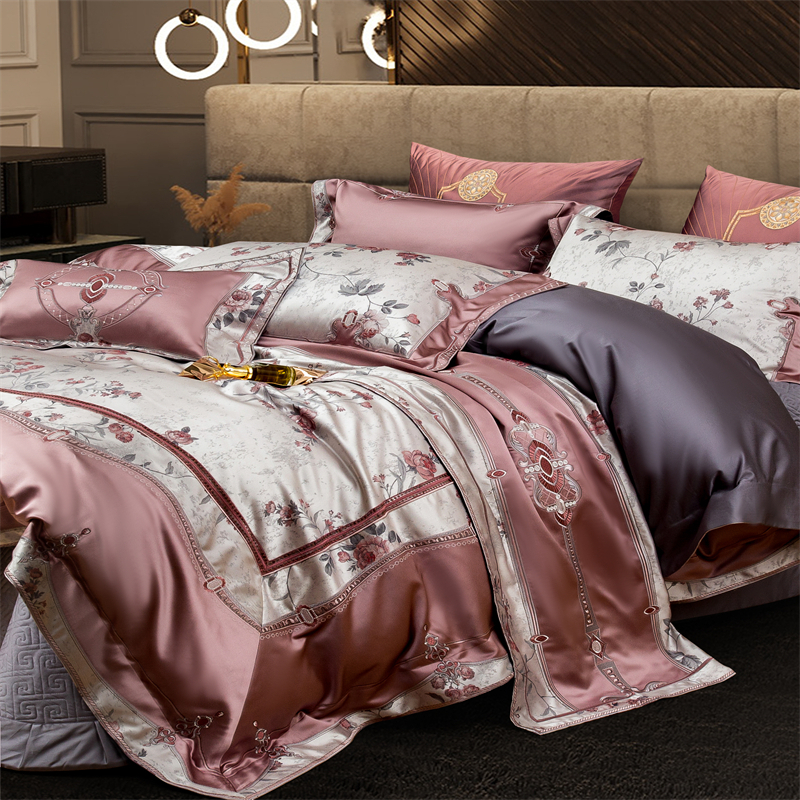 Chic Rose Flowers Jacquard Sat - Luxury Home Textiles Usa ulasan dan harga