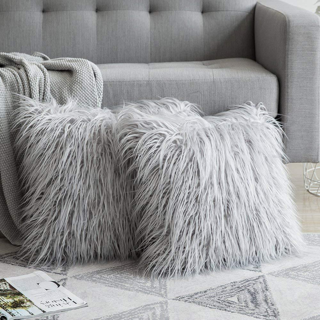 Soft Long Fur Fluffy Sofa Pill - Luxury Home Textiles Usa ulasan dan harga