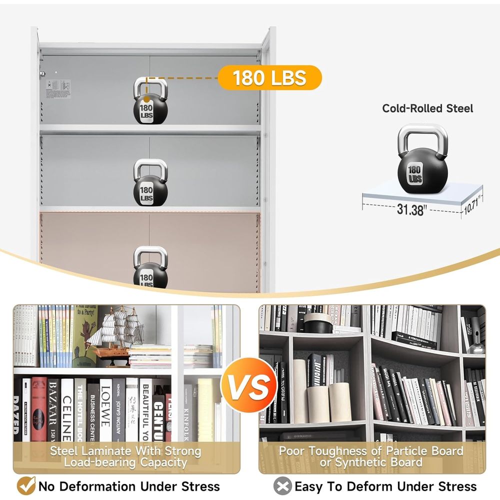 70.87 Tall Metal Bookshelf, 5- - Home & Hotel Textiles Private Limited ulasan dan harga