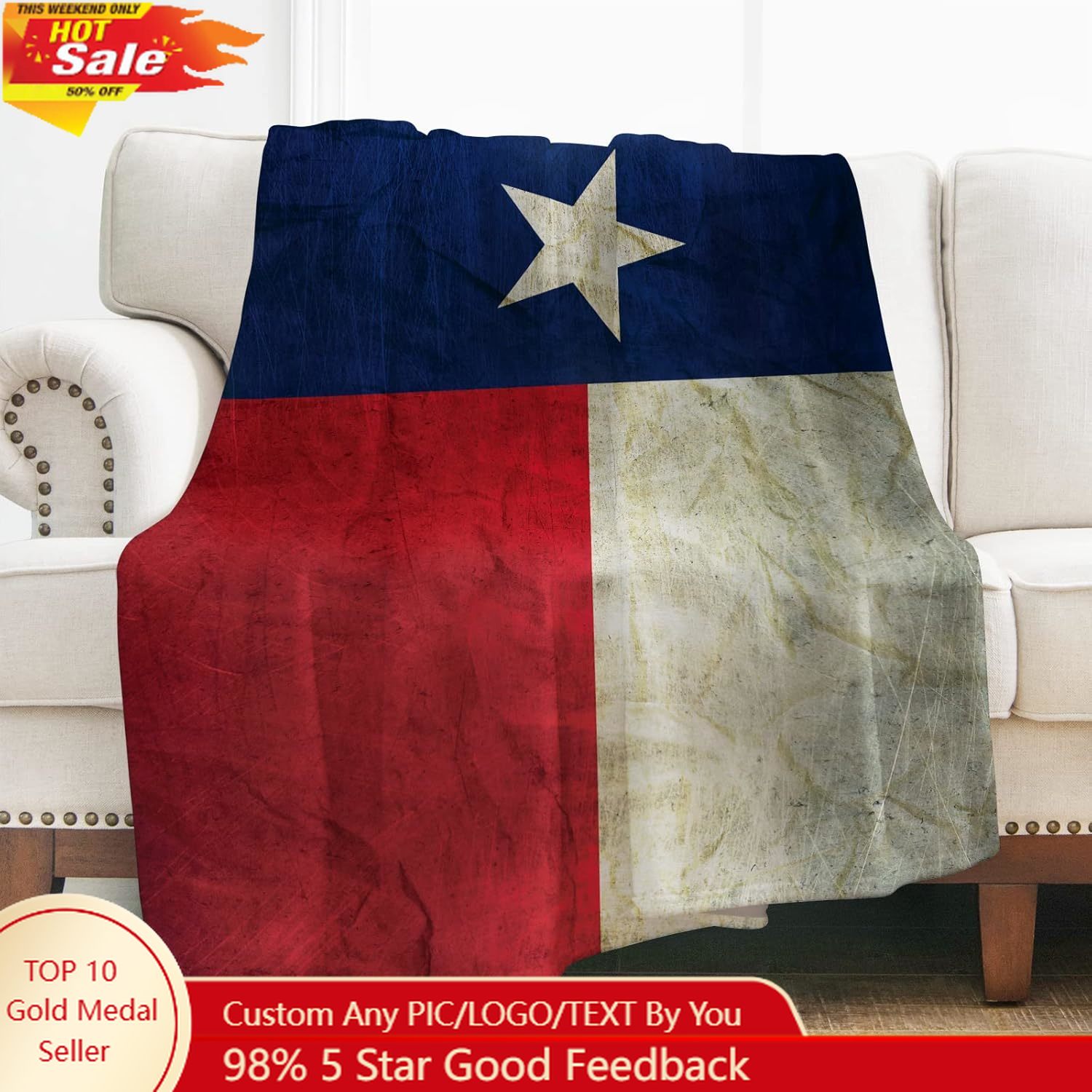 Levens Texas Flag Throw Blanke - Home Textile ulasan dan harga