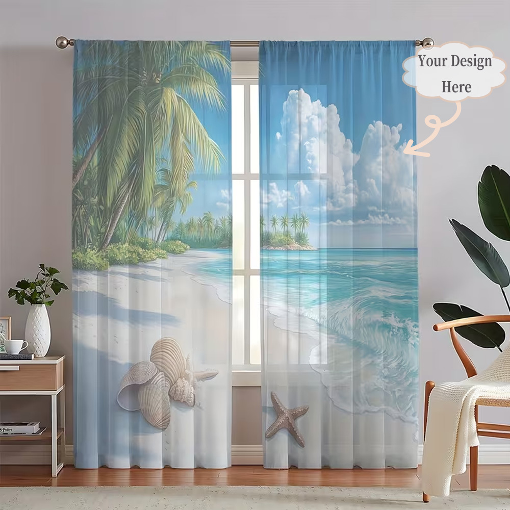 Custom 2D Flat 2pcs Sheer Curt - Home Textiles Images ulasan dan harga