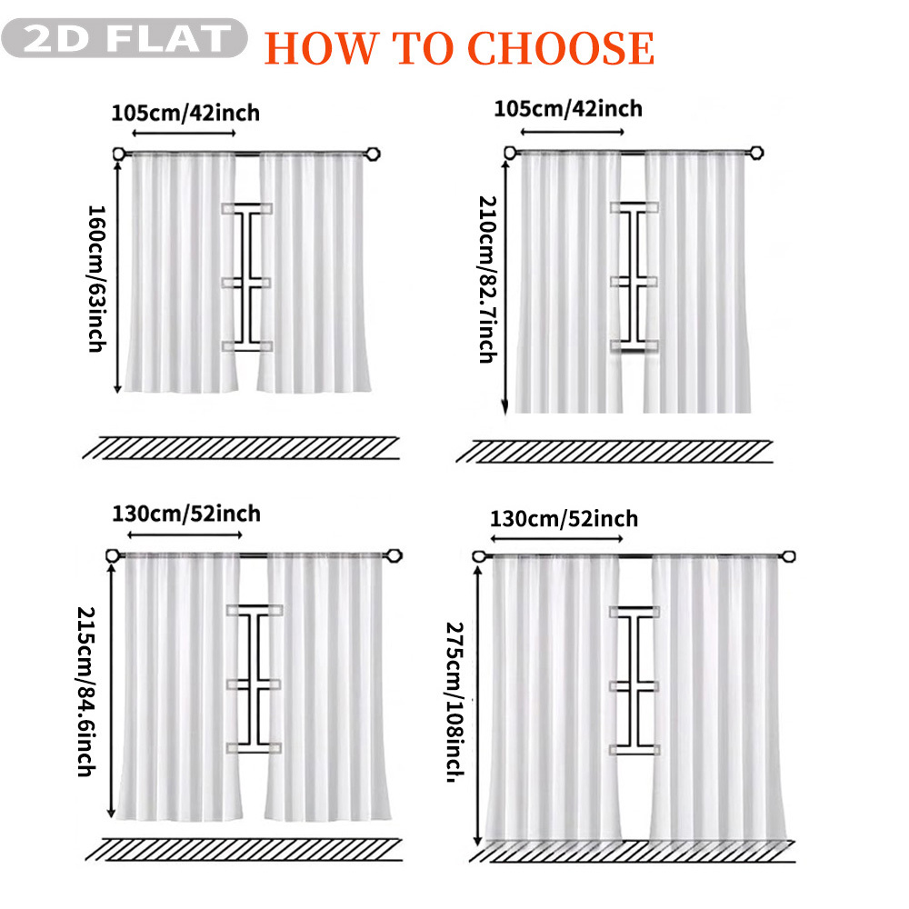 Custom 2D Flat 2pcs Sheer Curt - Home Textiles Images ulasan dan harga