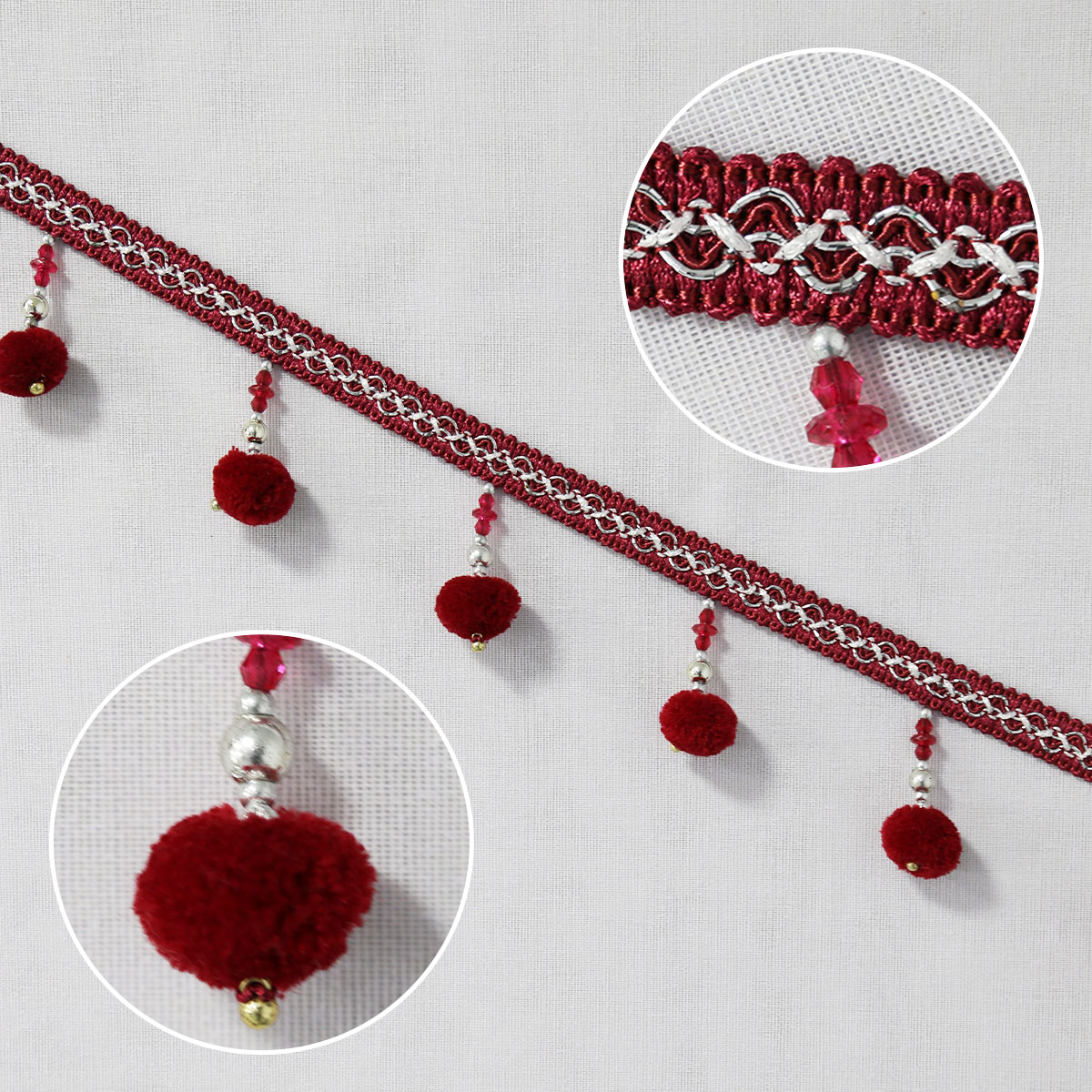2M Pom Pom & Beaded Curtain Tr - Home Textiles Luxury Curtains ulasan dan harga