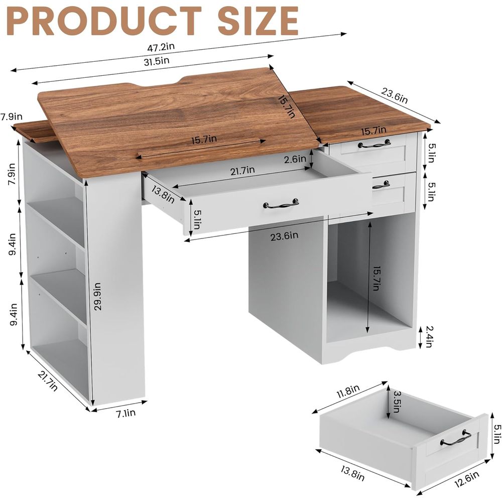 Adjustable Desk with Storage a - Home & Hotel Textiles Private Limited ulasan dan harga