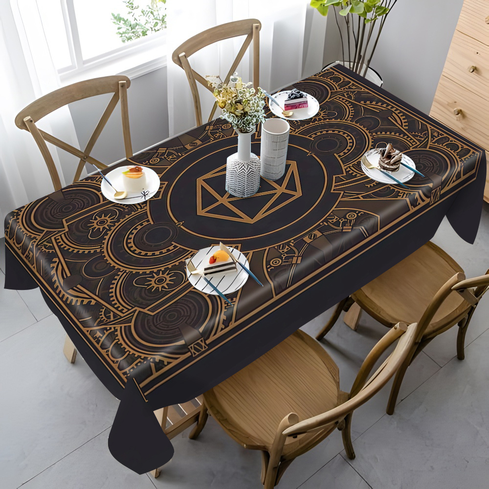 Steampunk Black Golden Gear Pa - Home Textile ulasan dan harga