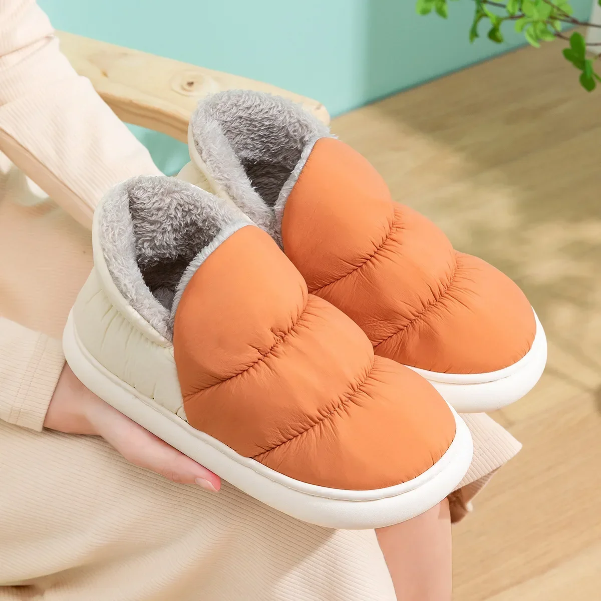 Women Men Slippers Winter Down - Home Textile ulasan dan harga