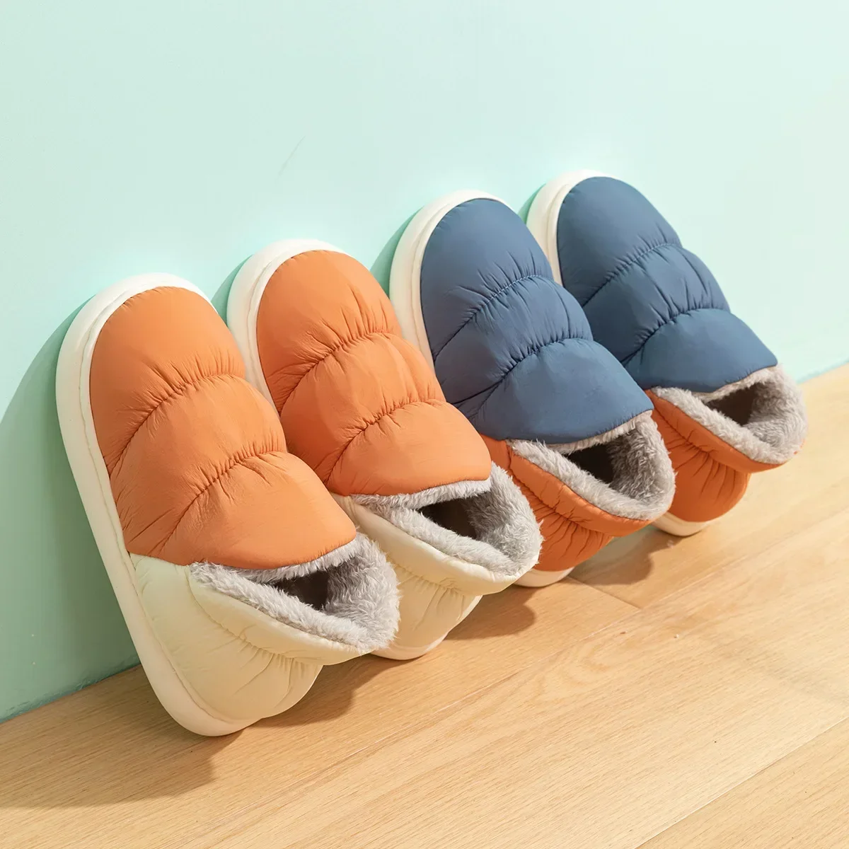 Women Men Slippers Winter Down - Home Textile ulasan dan harga