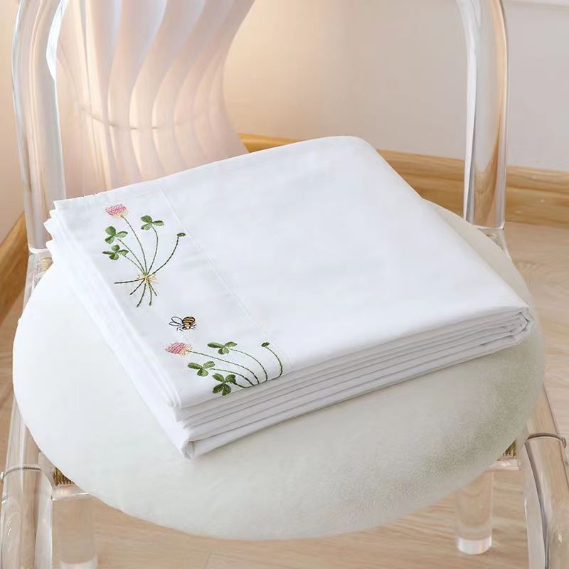 Pure White Bedding Sheet Flora - Luxury Home Textiles Usa ulasan dan harga