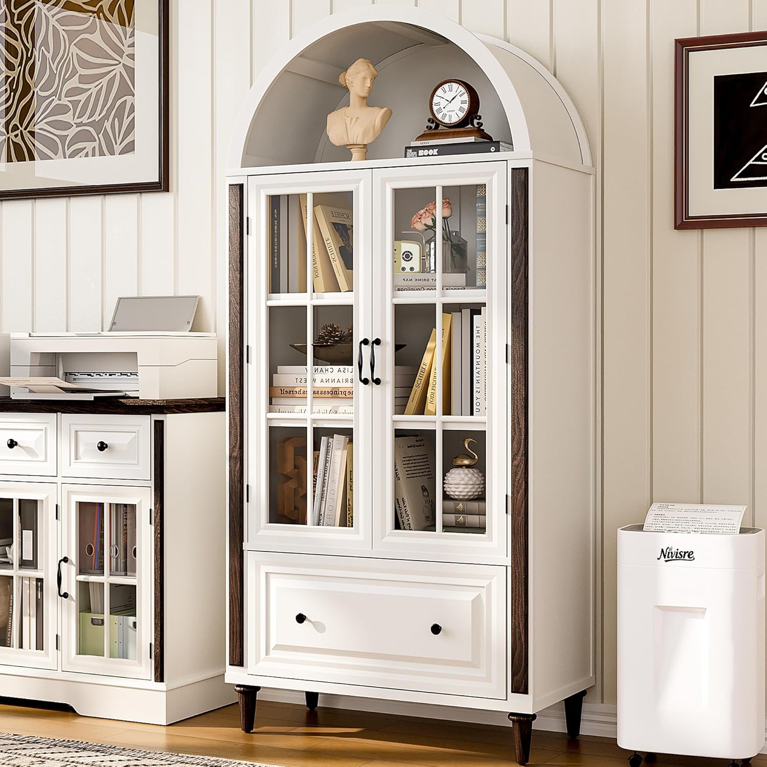 71” Handcrafted Arched Bookcas - Home & Hotel Textiles Private Limited ulasan dan harga
