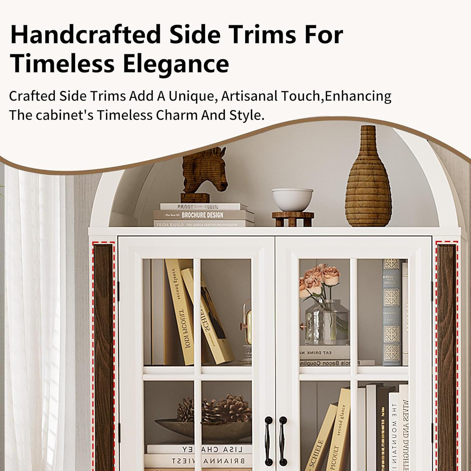 71” Handcrafted Arched Bookcas - Home & Hotel Textiles Private Limited ulasan dan harga