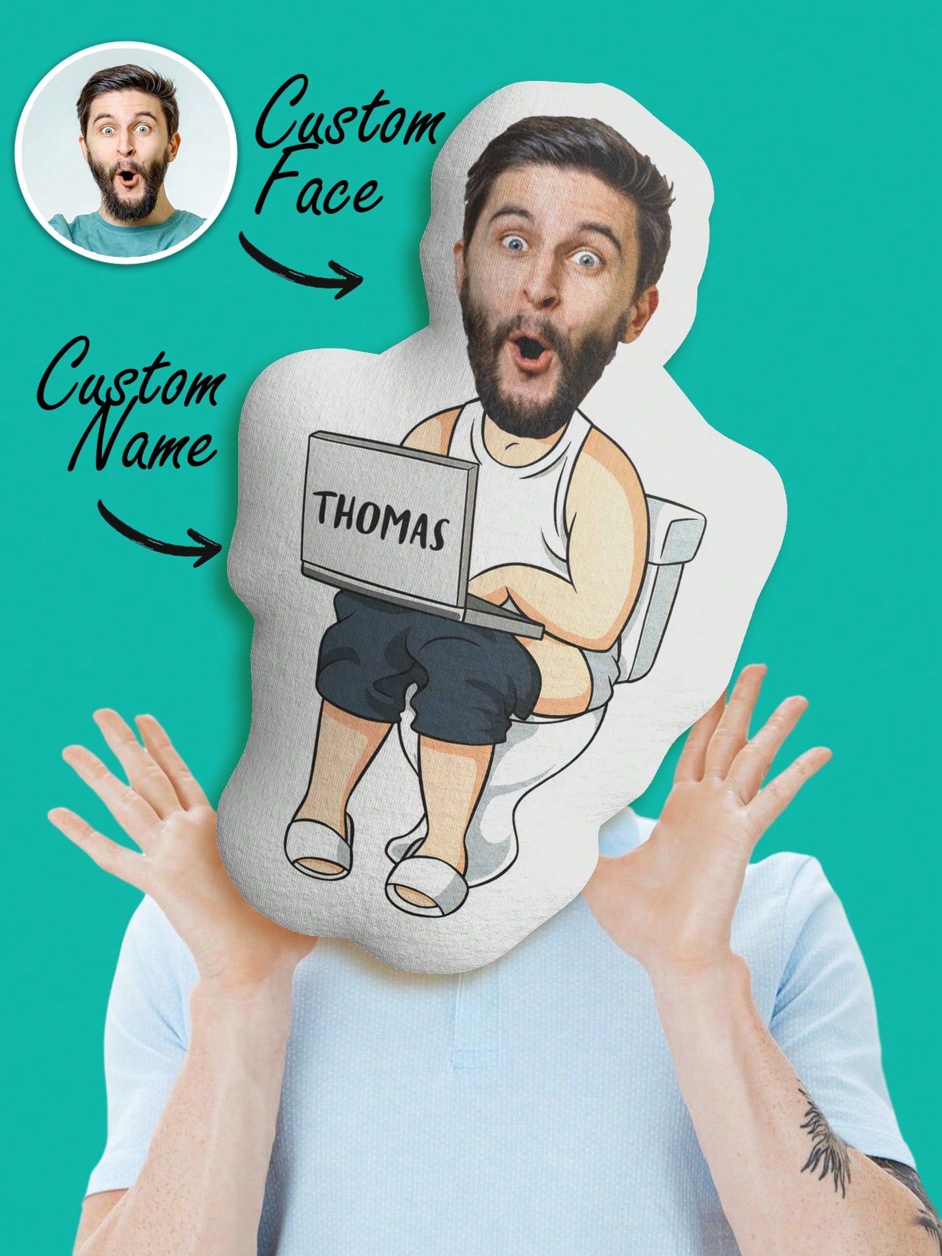 Custom Funny Ugly Face Pillow  - Home Textile ulasan dan harga