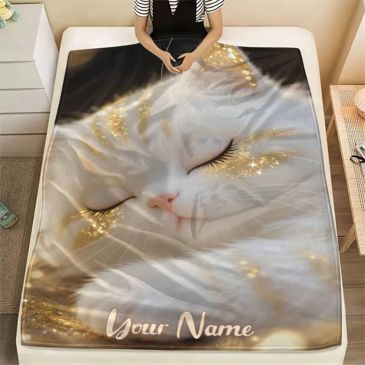 Custom Name Dreamy Cat Pattern - Home Textiles Images ulasan dan harga