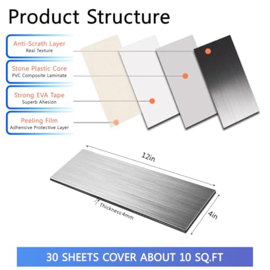 30-Piece Peel and Stick Metal  - P & C Home Textiles Usa ulasan dan harga