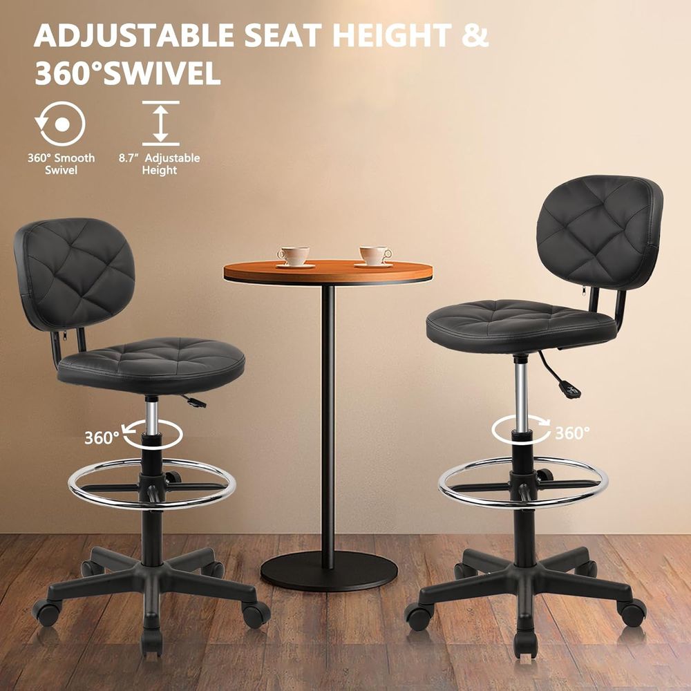 Adjustable Swivel Rolling Stoo - Home & Hotel Textiles Private Limited ulasan dan harga