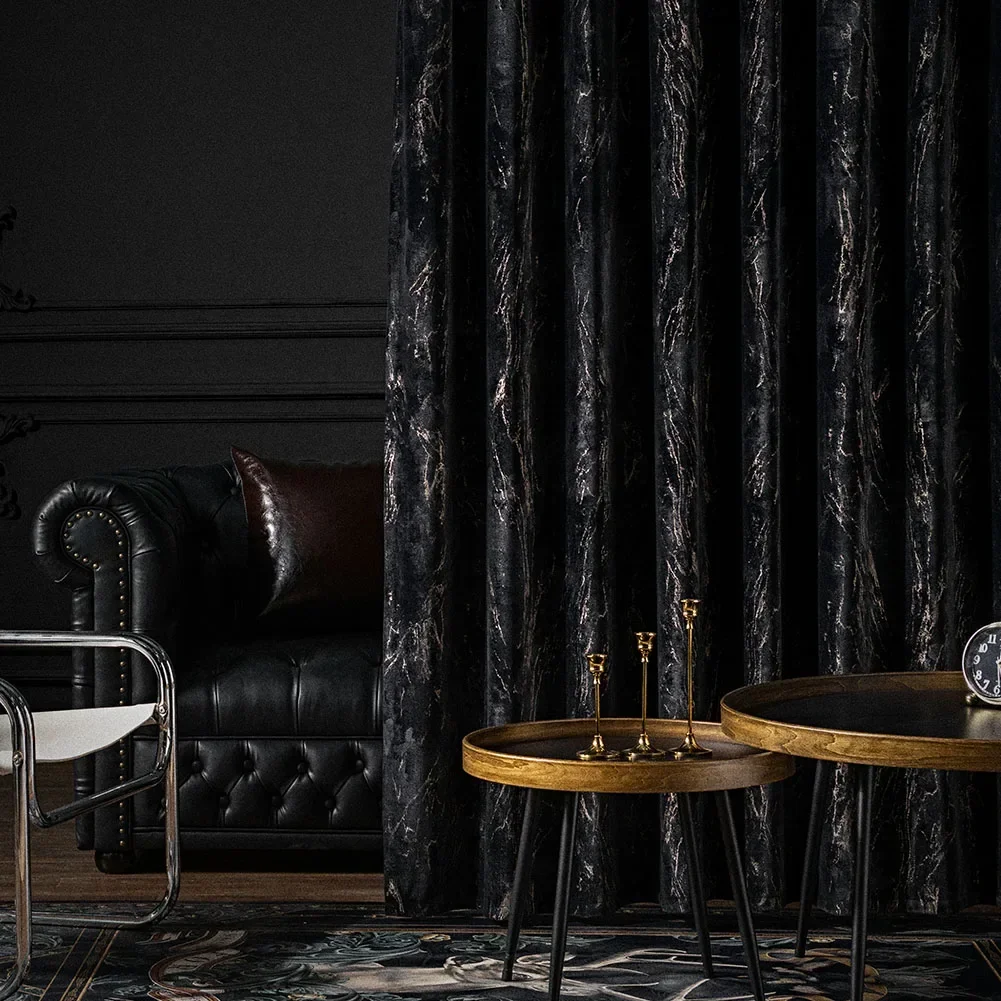 Hot Stamping Velvet Luxury Cur - Home Textiles Luxury Curtains ulasan dan harga