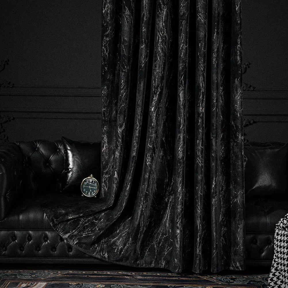 Hot Stamping Velvet Luxury Cur - Home Textiles Luxury Curtains ulasan dan harga