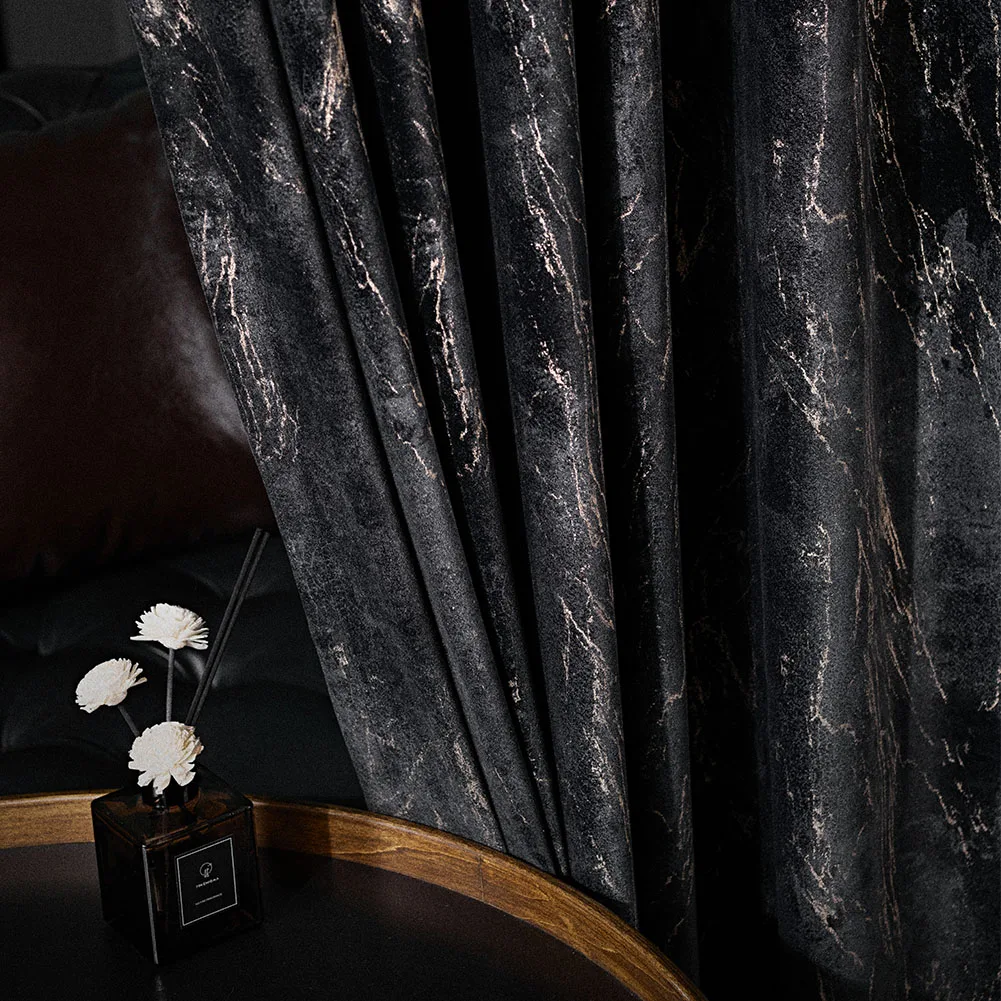 Hot Stamping Velvet Luxury Cur - Home Textiles Luxury Curtains ulasan dan harga