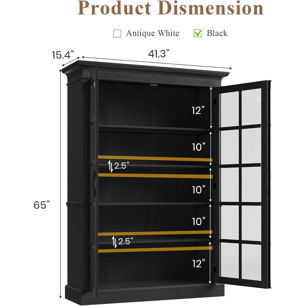 65 Tall Display Cabinet with A - Home & Hotel Textiles Private Limited ulasan dan harga