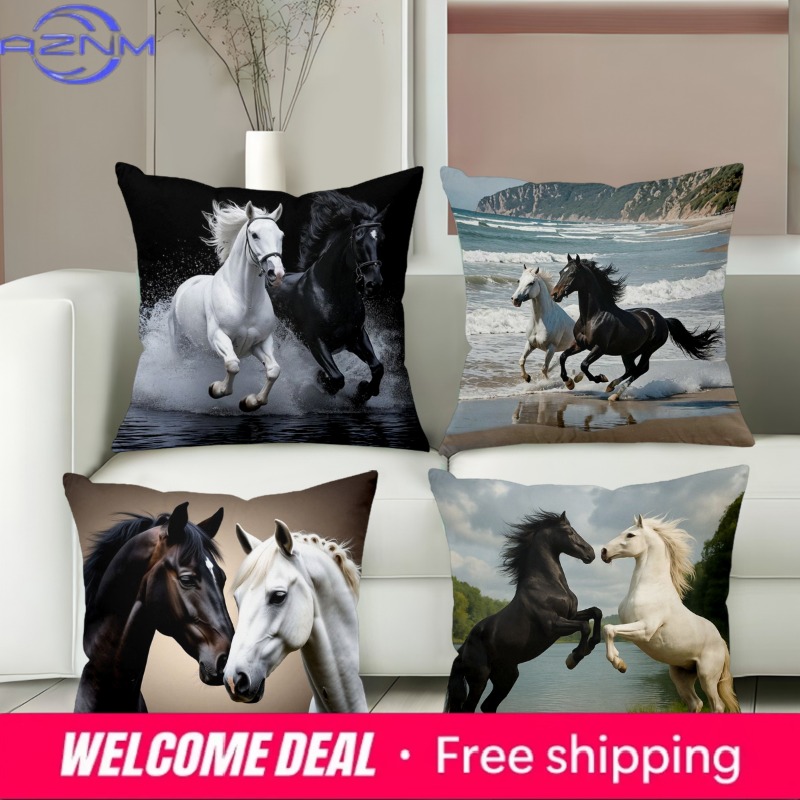 Horse Patterned Cushion Covers - Home Textiles Images ulasan dan harga
