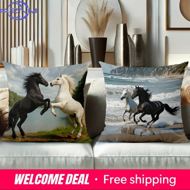 Horse Patterned Cushion Covers - Home Textiles Images ulasan dan harga